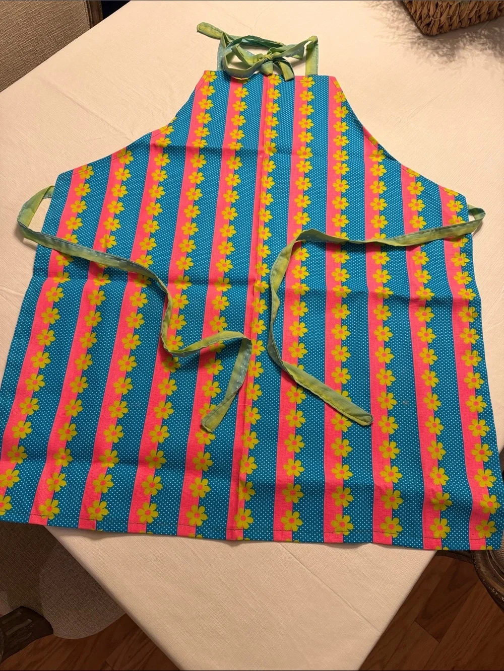 Floral Stripe Cotton Apron